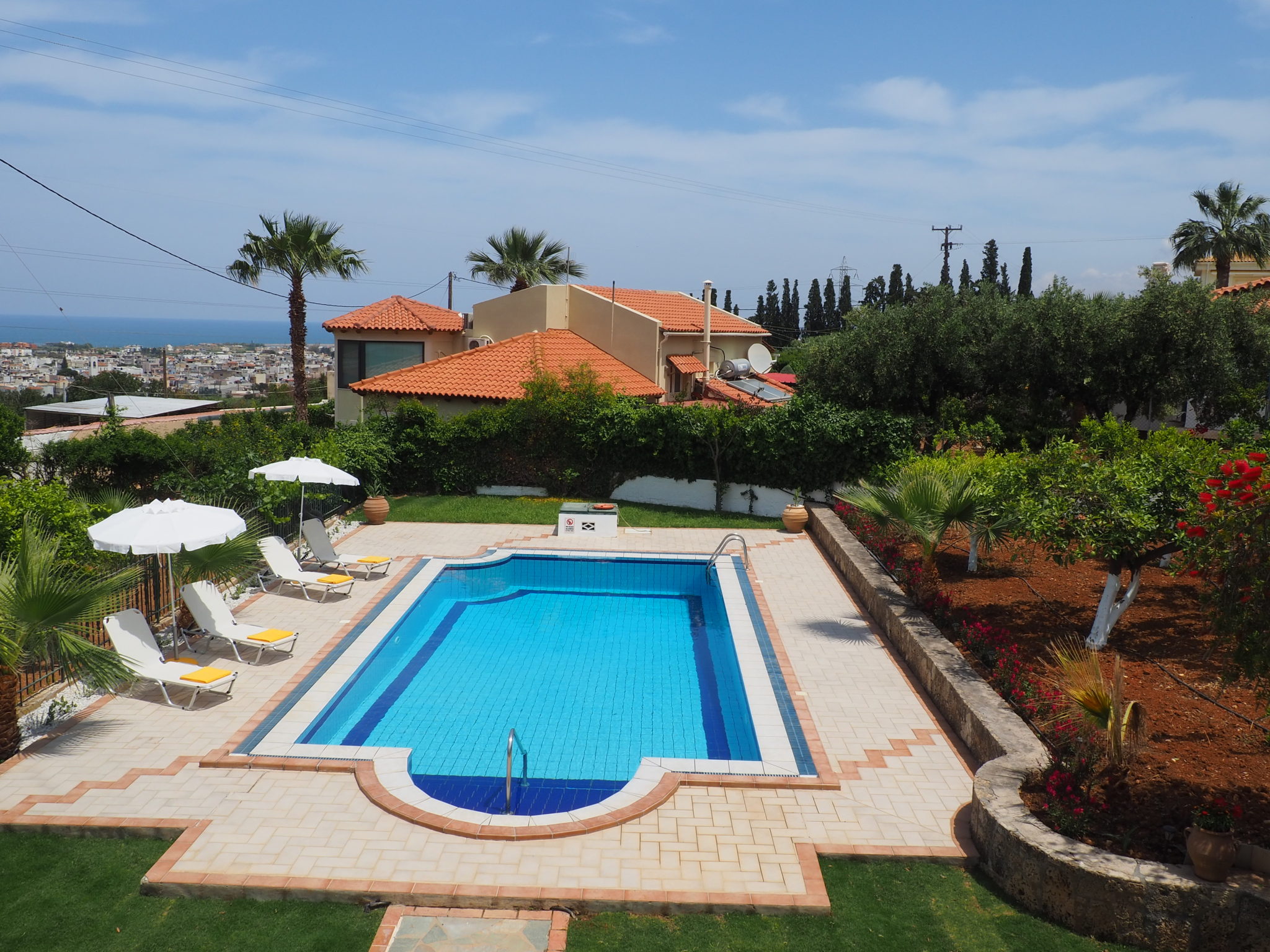 Villa Lemonia pool from above